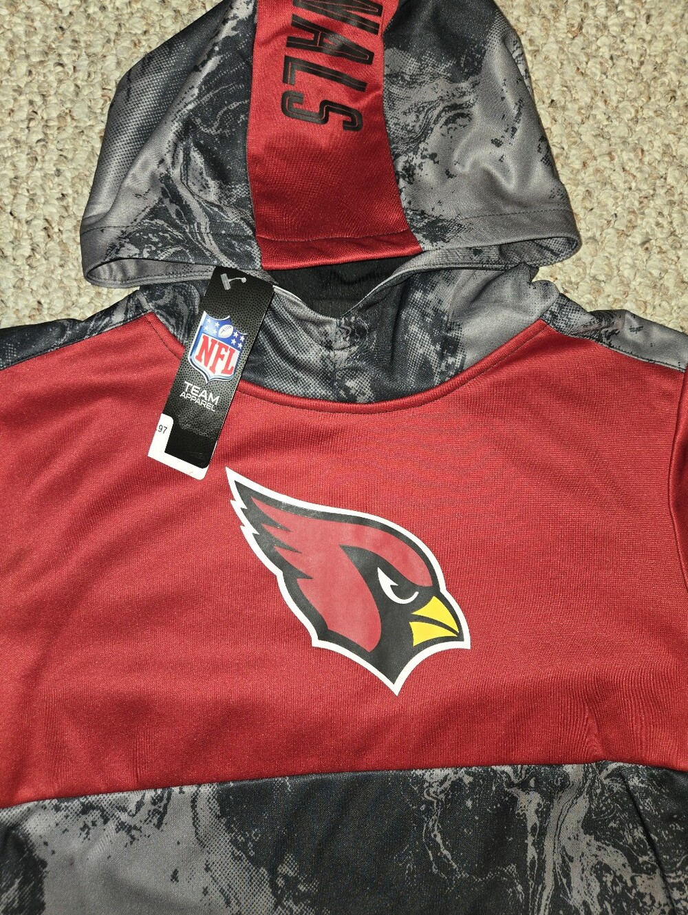 NWT NFL Cardinals Arizona Youth Hoodie Red/ Grey Size Large 14/16 - Picture 2 of 7
